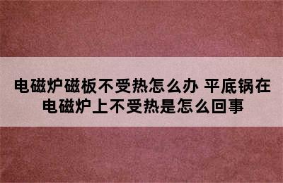 电磁炉磁板不受热怎么办 平底锅在电磁炉上不受热是怎么回事